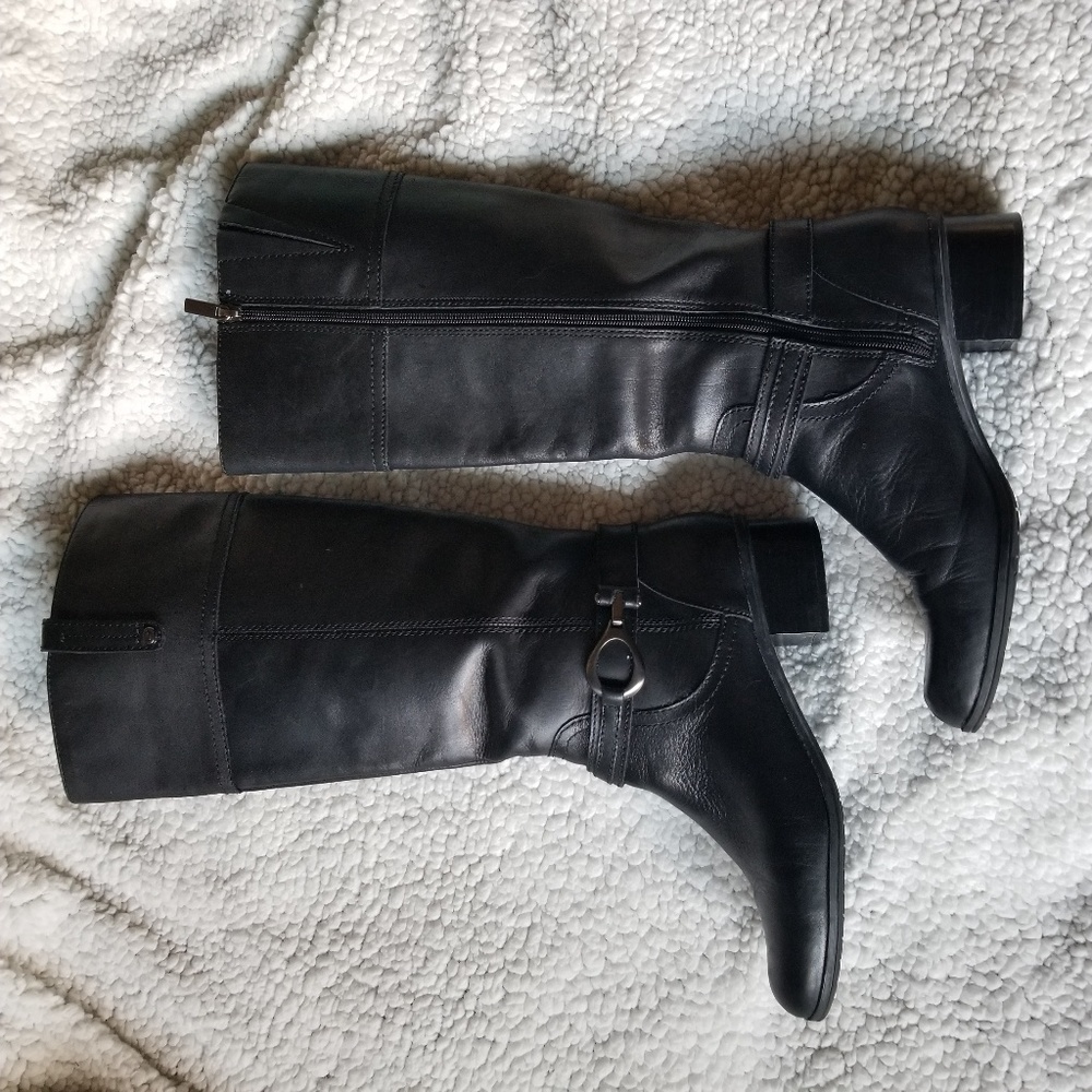 Black thigh high boots